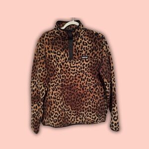 Lands' End Leopard Print Fleece Jacket